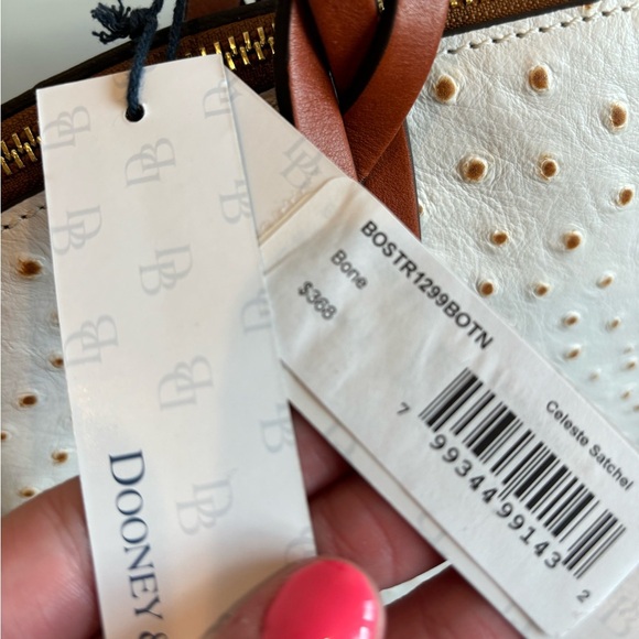 DOONEY & BOURKE Bone Ostrich Celeste Satchel NWT - Picture 3 of 6